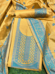 Presenting New Warli Concept Unstitched Yellow Suit