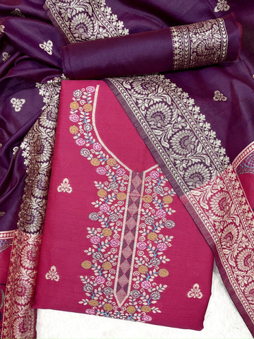 Presenting New Warli Concept Unstitched Pink Suit
