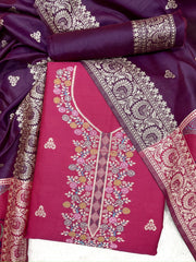 Presenting New Warli Concept Unstitched Pink Suit