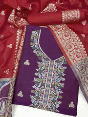 Presenting New Warli Concept Unstitched Wine Suit