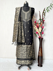 Presenting New Warli Concept Unstitched Black Suit