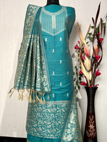 Presenting New Warli Concept Unstitched Firozi Suit