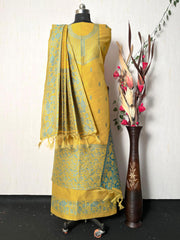 Presenting New Warli Concept Unstitched Yellow Suit