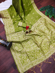 Banglori Handloom Raw Silk Parrot Saree