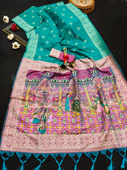 Soft Raw Silk Sky Purple Saree