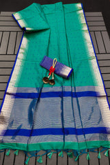 Semi Tussar Silk Sky Saree