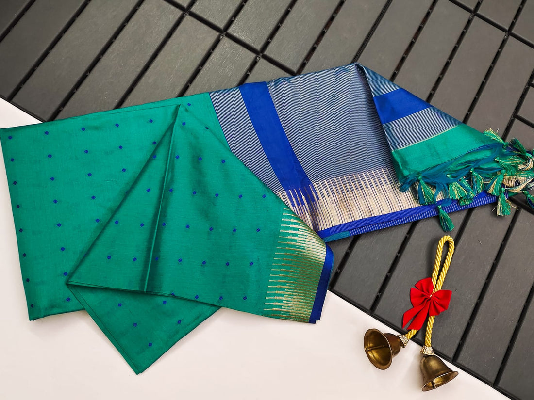 Semi Tussar Silk Sky Saree