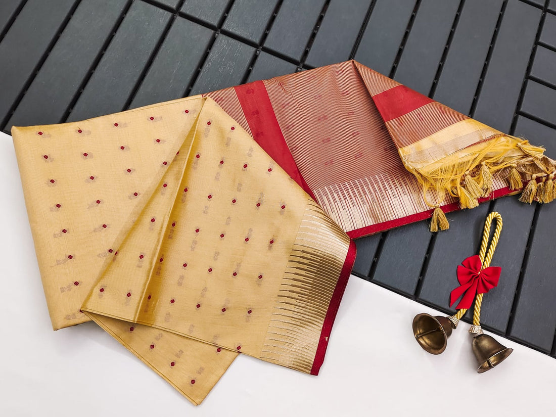 Semi Tussar Silk Offwhite Saree