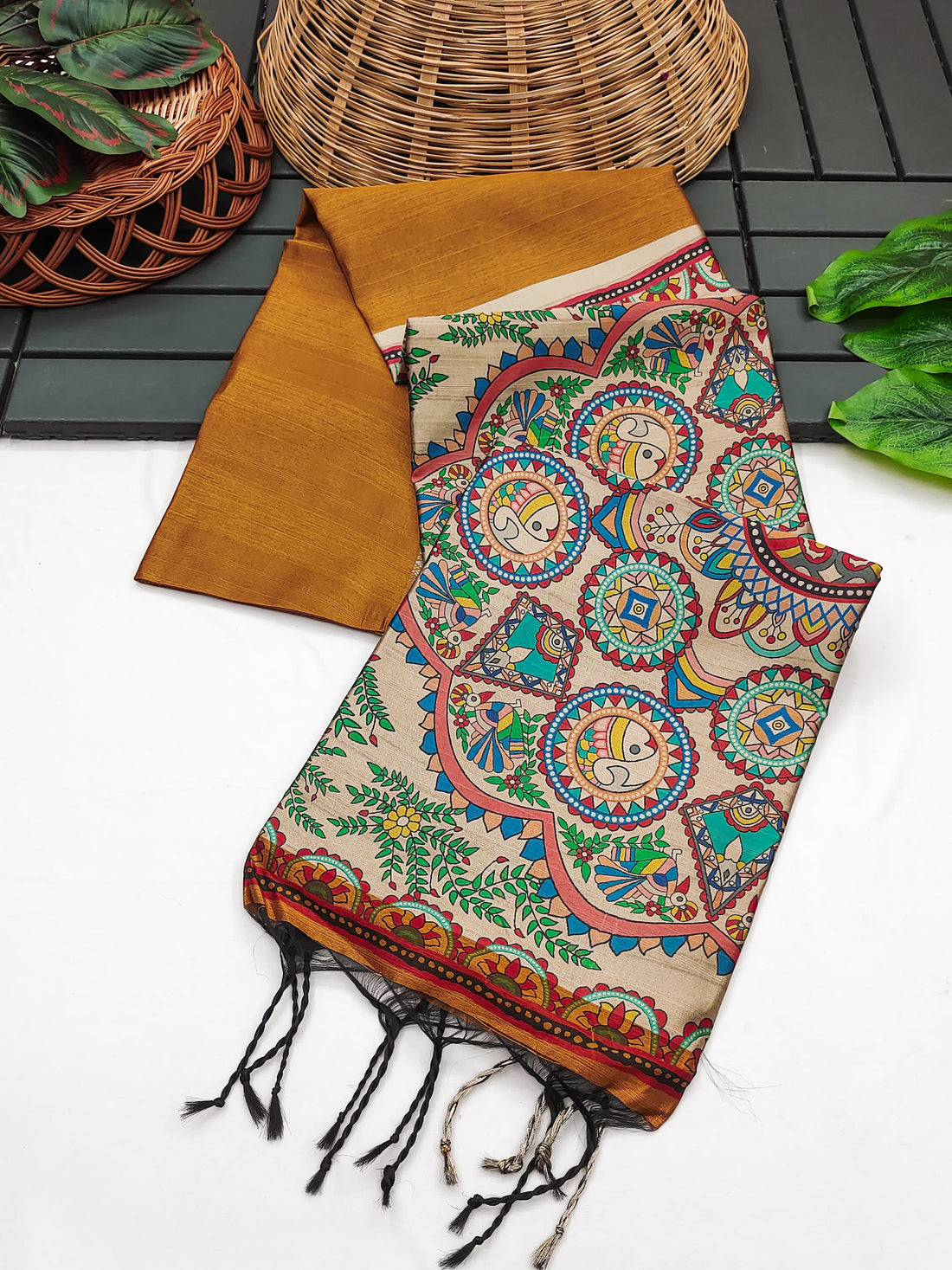 Soft Khadi Raw Silk Orange Saree
