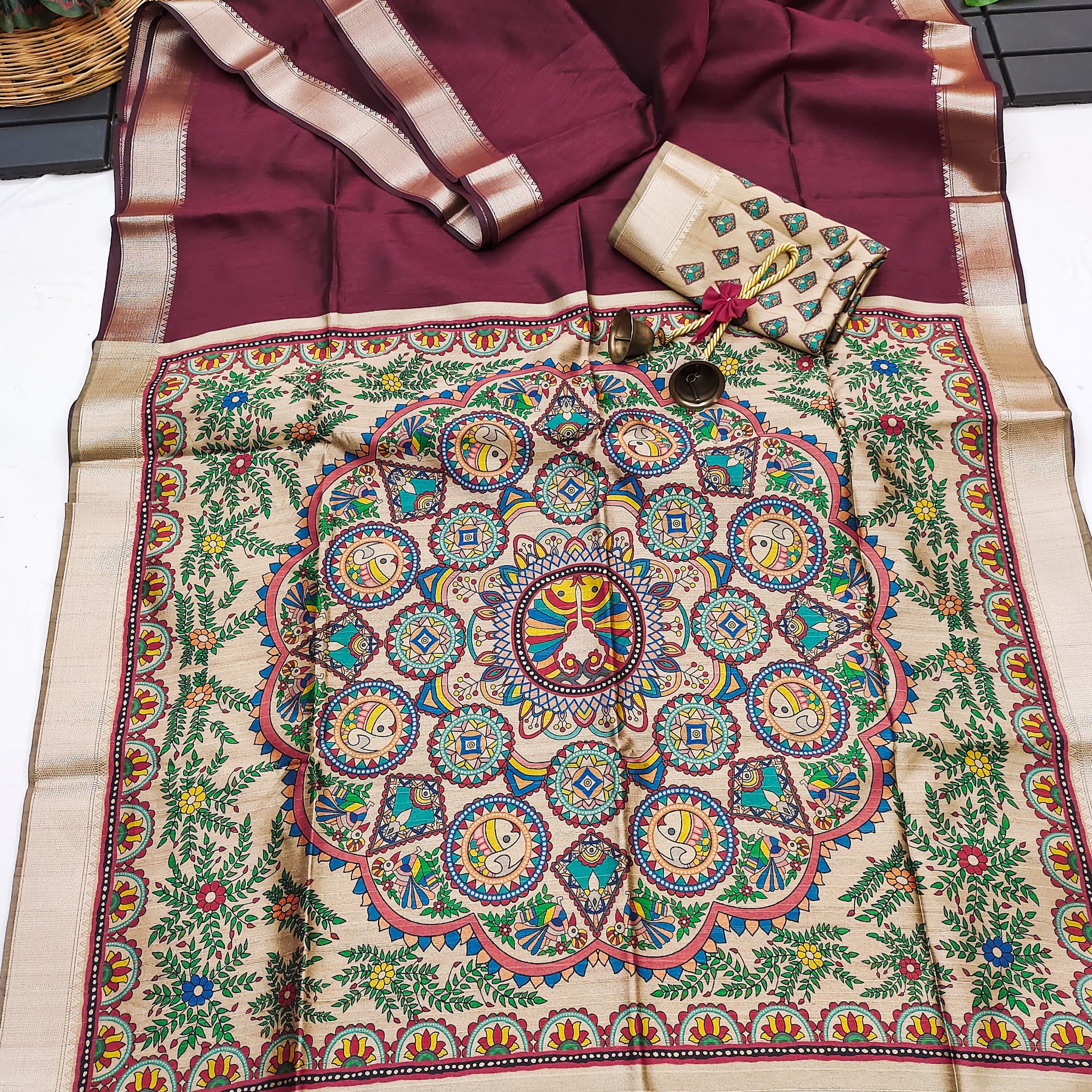 Soft Khadi Raw Silk Maroon Saree