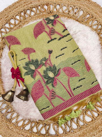 Premium soft Muga Cotton saree