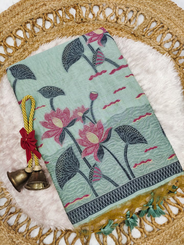 Premium soft Muga Cotton saree