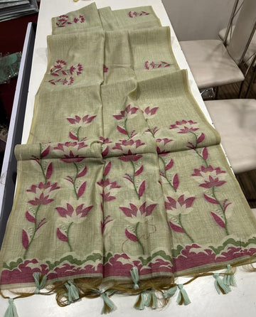 Premium soft Muga Cotton saree
