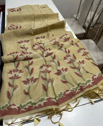 Premium soft Muga Cotton saree