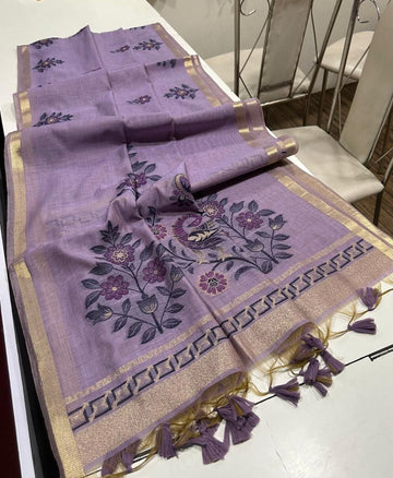 Premium soft Muga Cotton saree