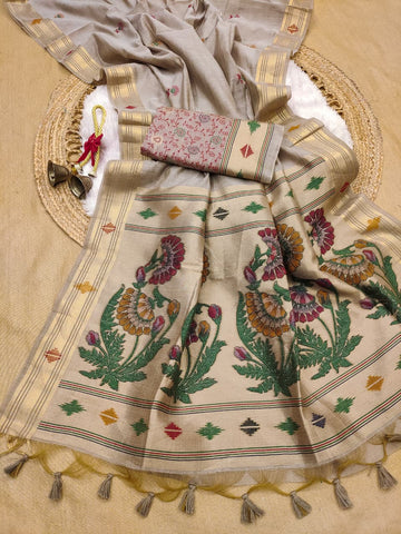 Premium Soft moga cotton paithani saree