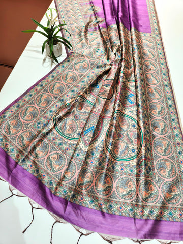 Soft tussar silk saree
