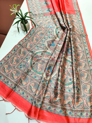 Soft tussar silk saree