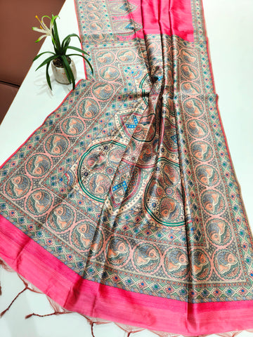 Soft tussar silk saree