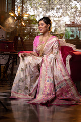 Soft Banarasi Silk Pink Saree