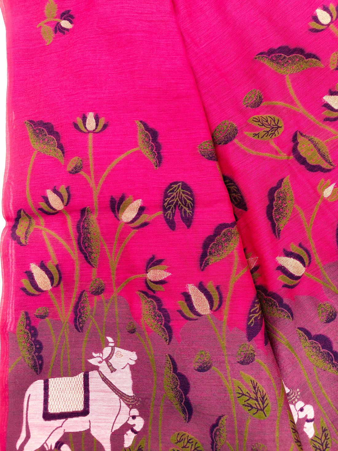 Premium Soft Muga Pink Saree