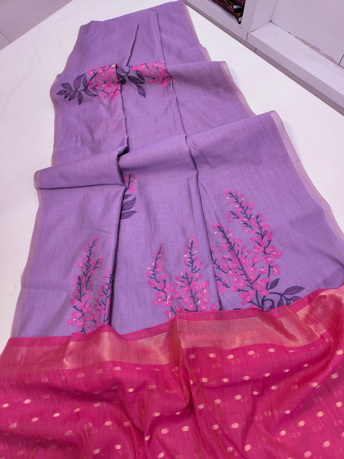 Premium Soft Muga Silk Purple Saree