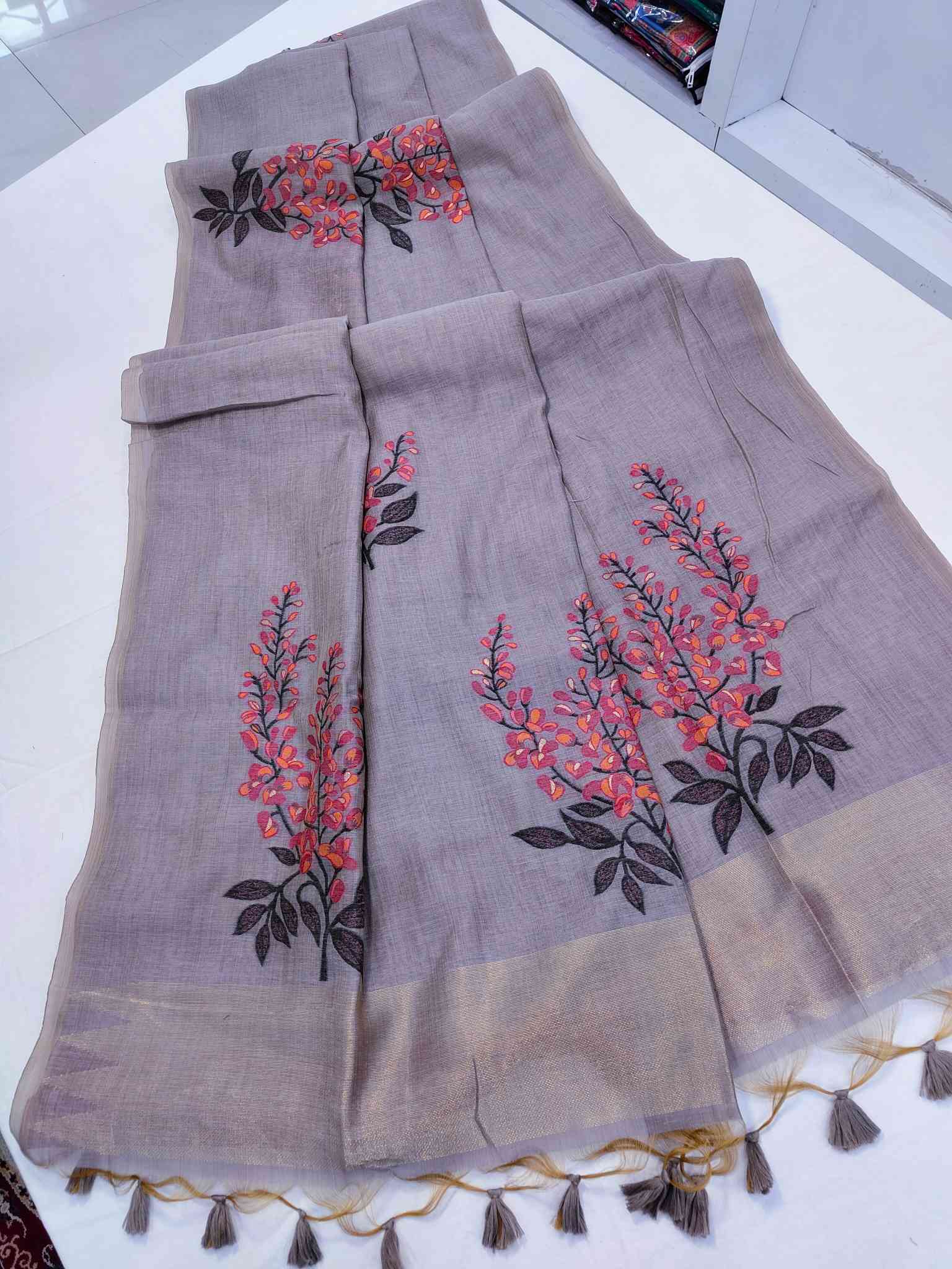 Premium Soft Muga Silk Wine Saree