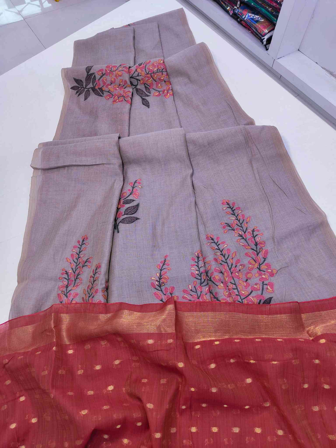 Premium Soft Muga Silk Wine Saree