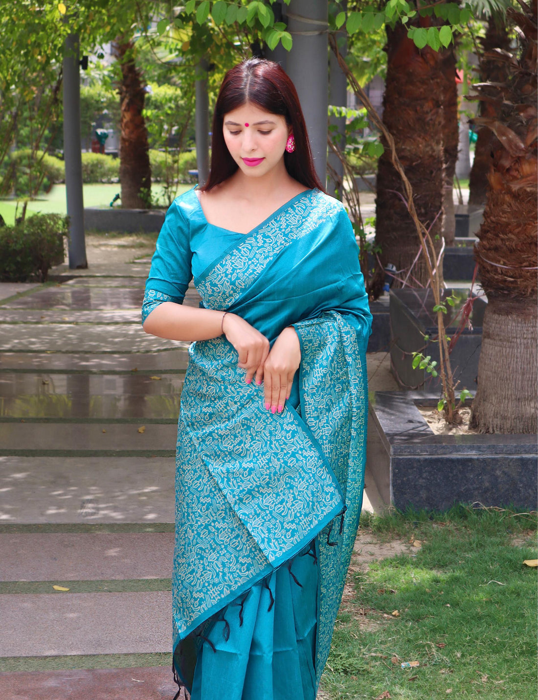 Handloom Raw Silk Sky Saree