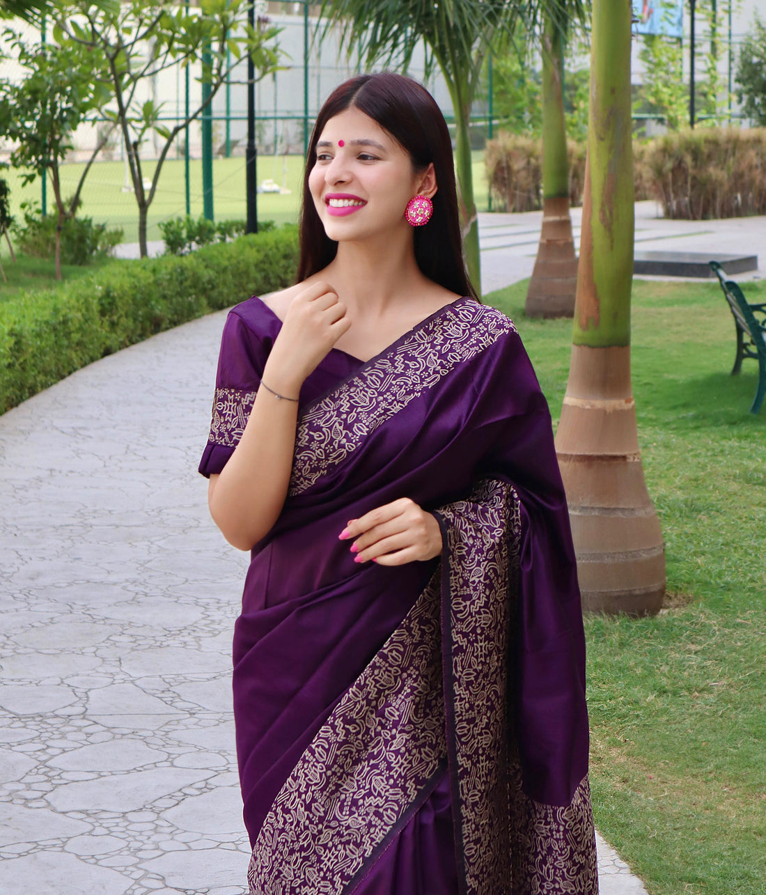 Handloom Raw Silk Purple Saree