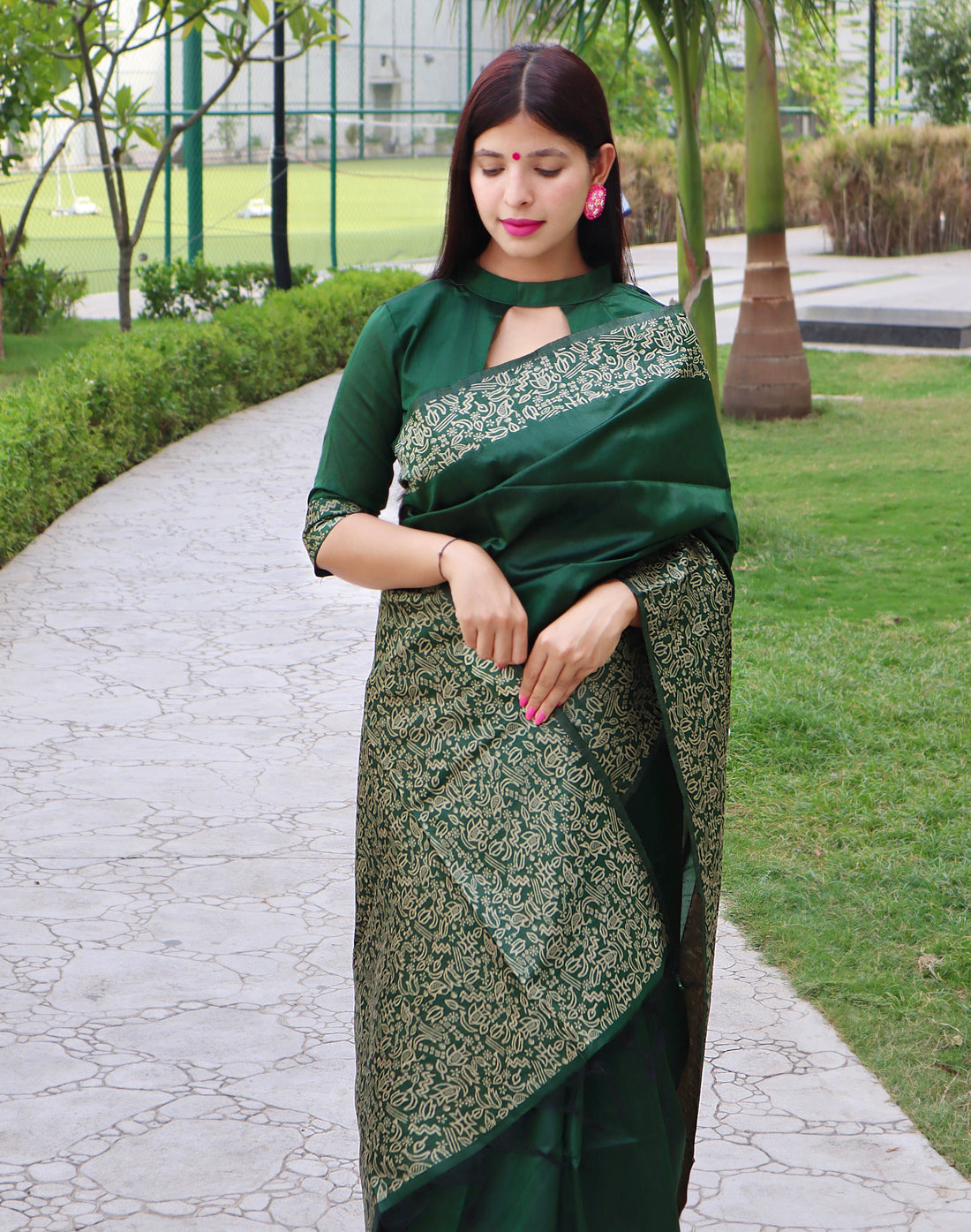 Handloom Raw Silk Green Saree