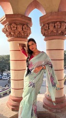 Premium Soft Muga Silk C Green Saree