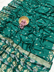 Semi Pire Tussar Silk Weaving Bluegreen Saree