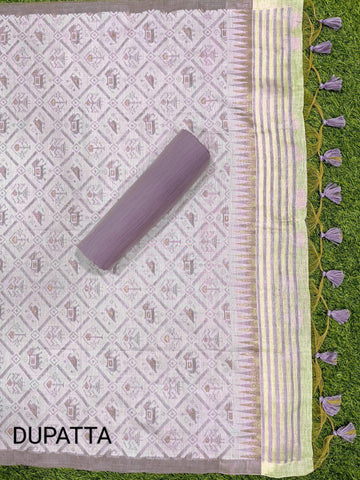 Presenting New Concept Unstitched Light Purple  Dress