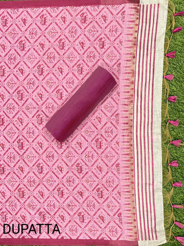 Presenting New Concept Unstitched Pink Dress