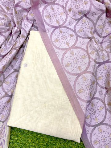 Presenting New Concept Unstitched Purple  Dress