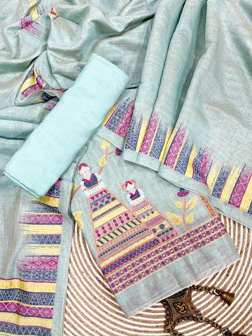 Presenting New Concept Unstitched Sky Dress