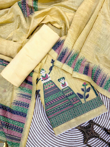 Presenting New Concept Unstitched Yellow Dress