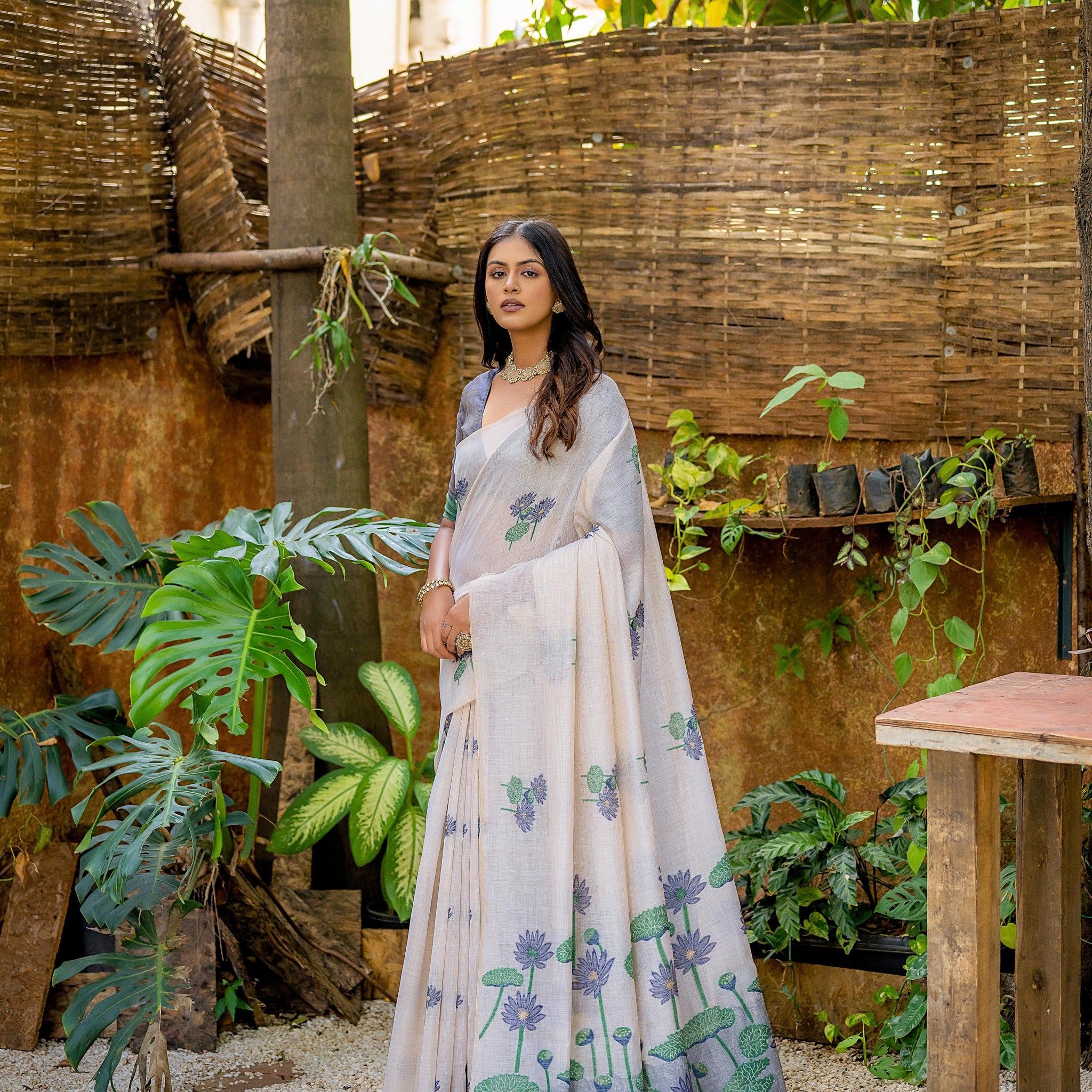 Premium Soft Muga Silk Blue Saree