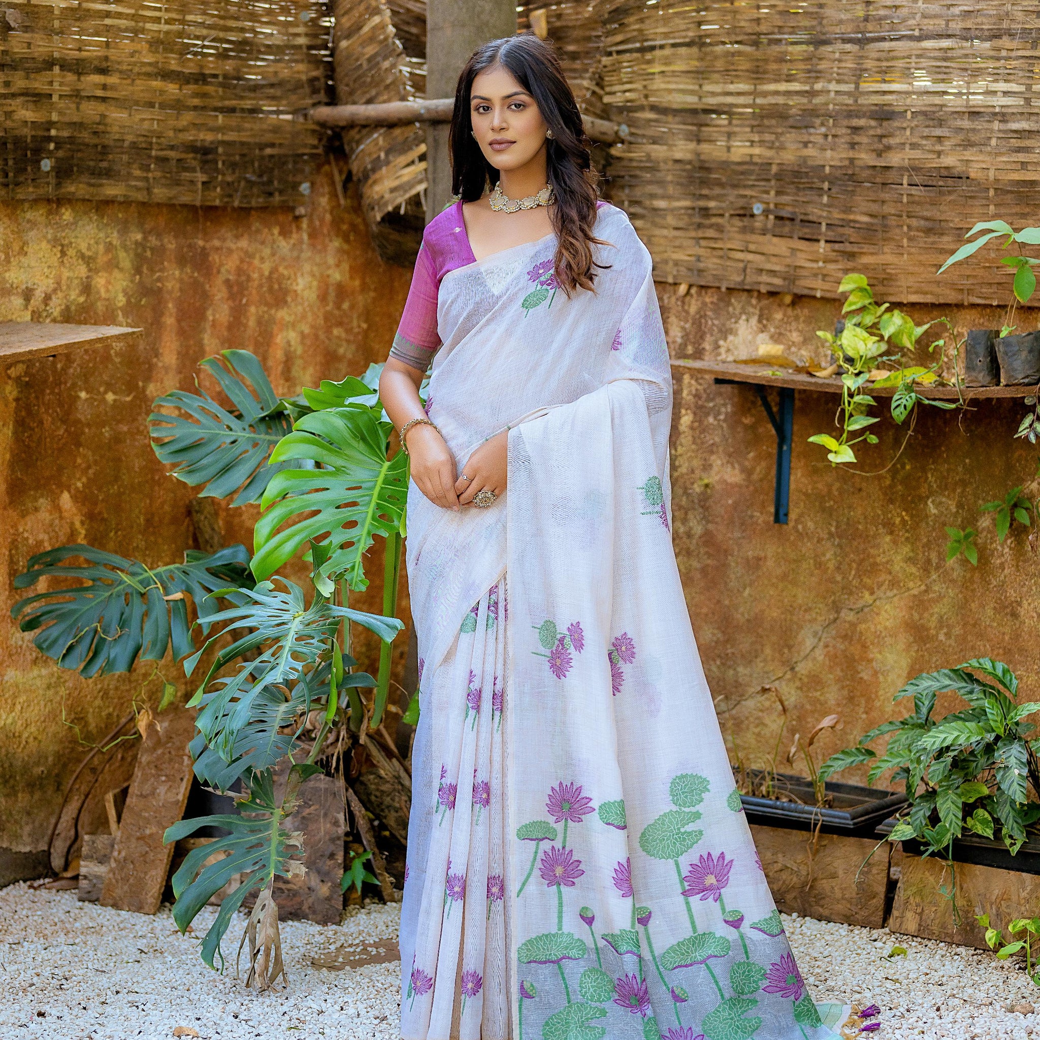 Premium Soft Muga Silk Wine Saree