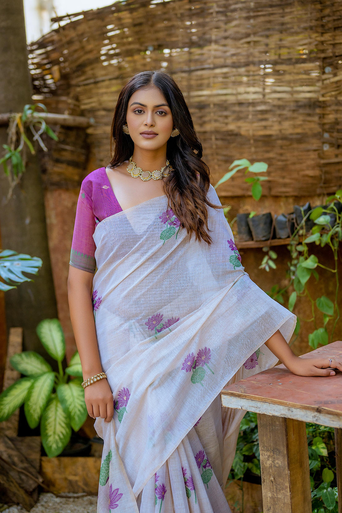 Premium Soft Muga Silk Wine Saree