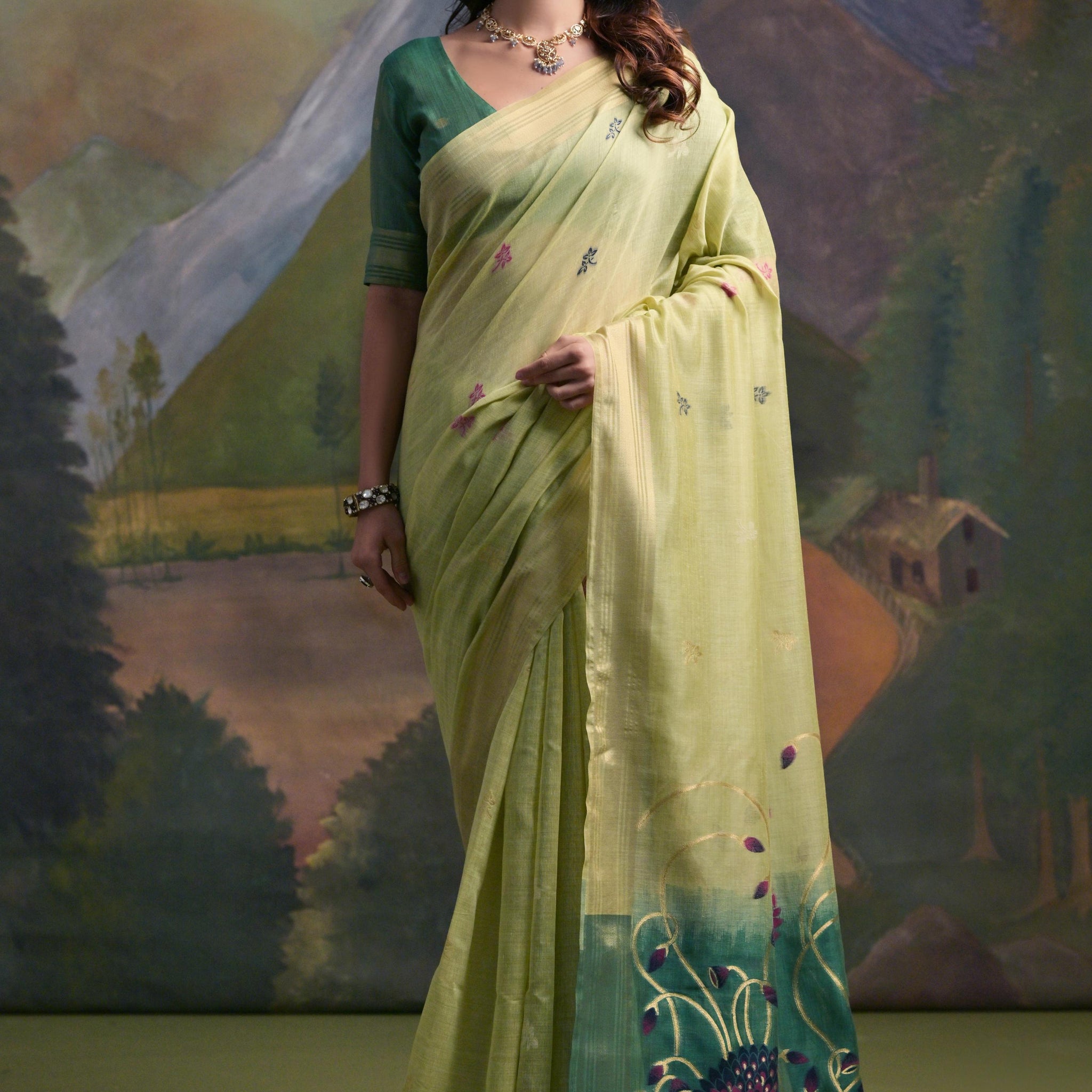 Premium Soft Muga Cotton Levender Saree