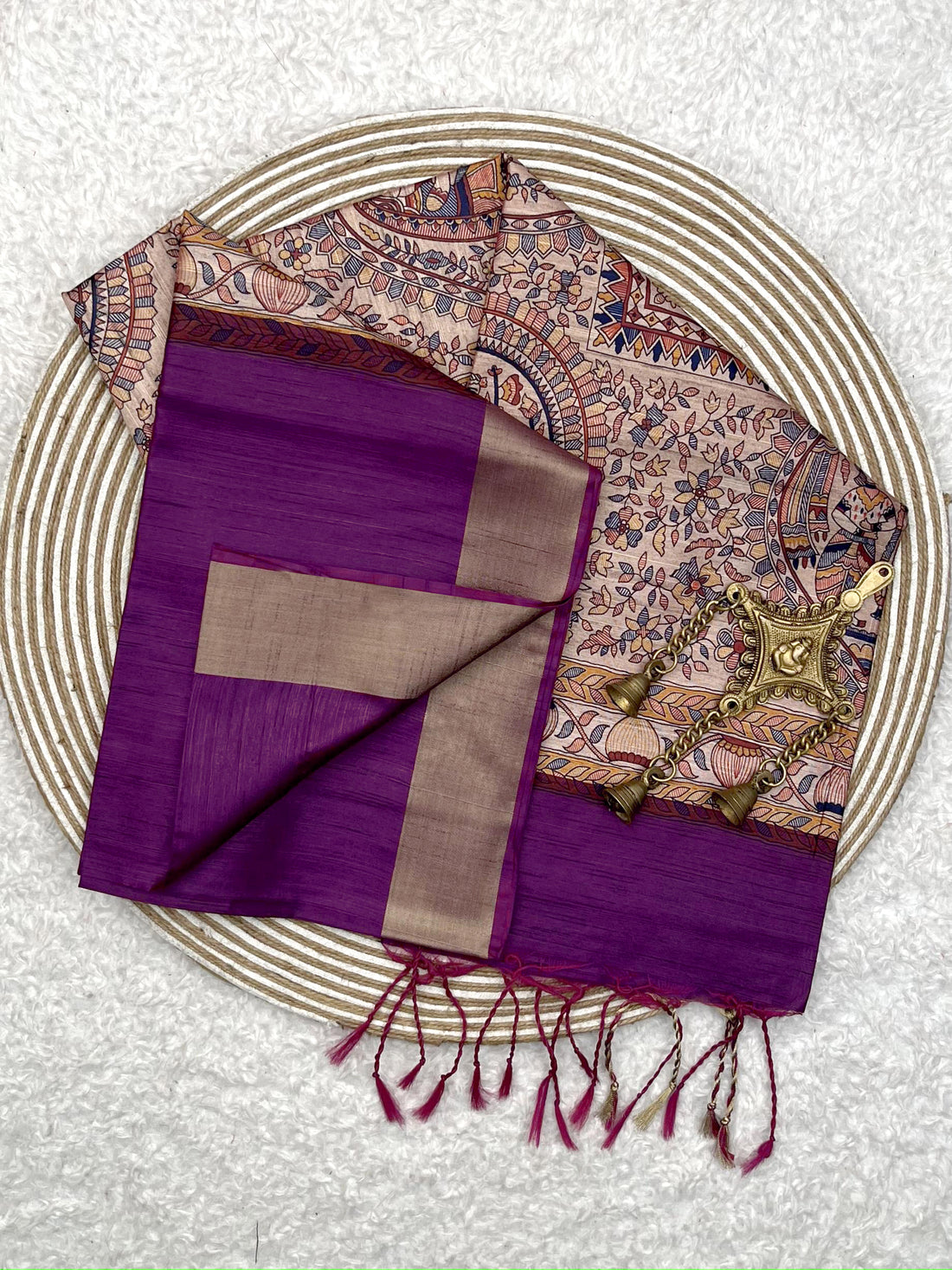 Soft Khadi Raw Silk Purple Saree