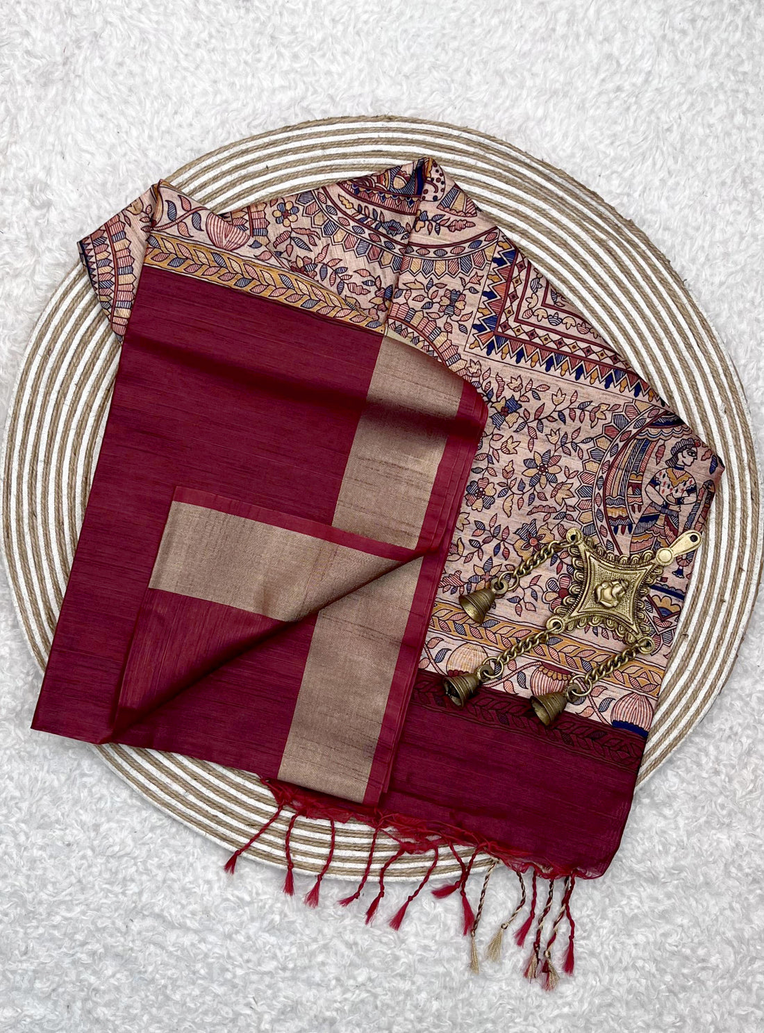 Soft Khadi Raw Silk Maroon Saree
