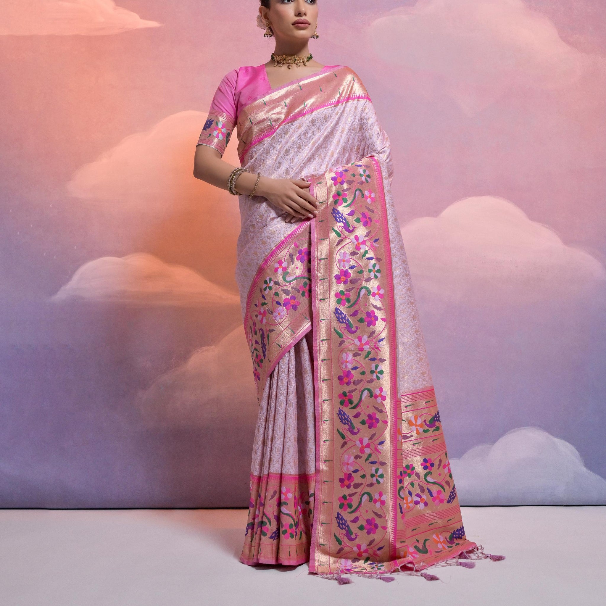 Soft Banarasi Silk Purple Saree