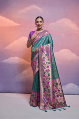 Soft Banarasi Silk Rama Saree