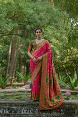 Soft Pashmina Silk Pink Saree