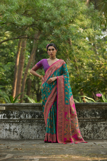 Soft Pashmina Silk Rama Saree