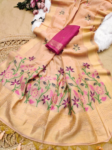 Premium Soft Chanderi cotton  Pich saree