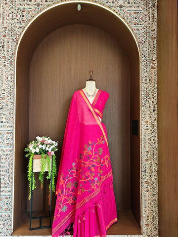 PREMIUM SOFT LINEN SILK SAREE